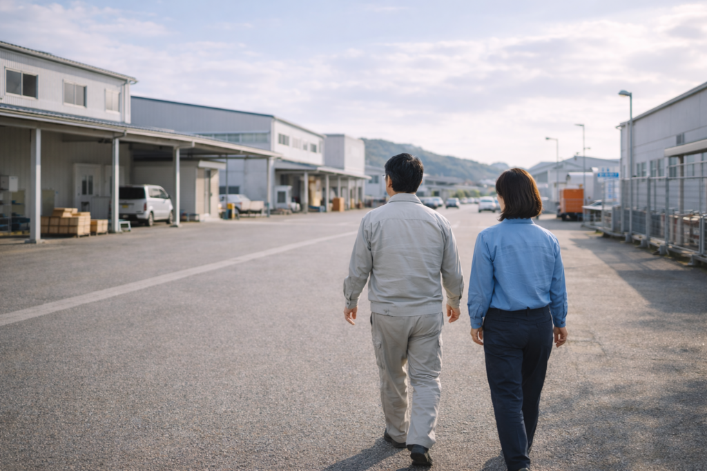 工場で働く４０代のイメージ。